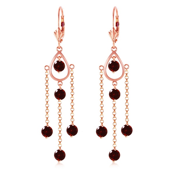 Galaxy Gold Products Jewelry - 14K. GOLD CHANDELIERS EARRING WITH NATURAL GARNETS